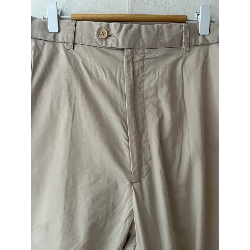 Peter Christian Mens Flat Front Chino Pants Stone Beige Cotton Stretch 36x27x13 - Picture 4 of 7